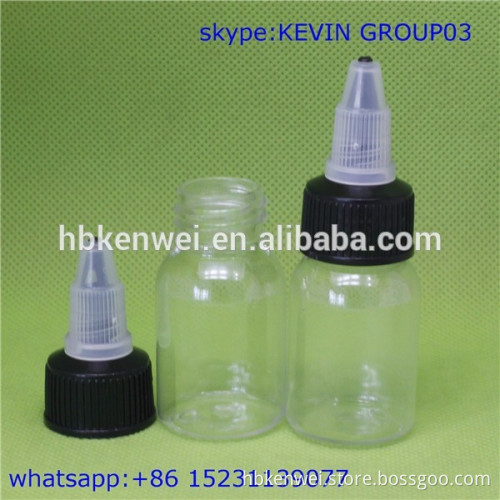 empty e-liquid clear 15ml tattoo ink plastic glue bottle with twist cap